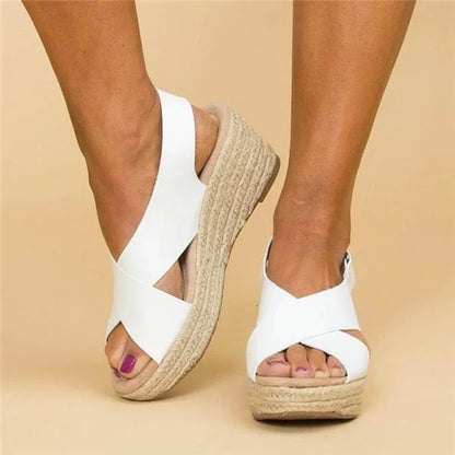 Alynthe | Espadrilles Compensées à Brides Croisées