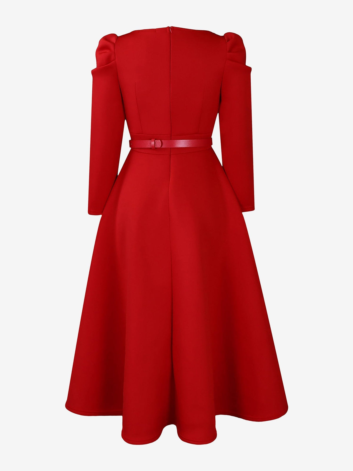Robe midi ceinturée vue de dos