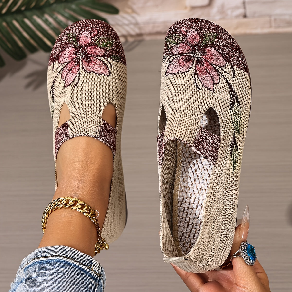 Mocassins bout effilé en vert, vue de face