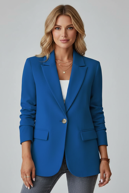 Jouvine | Blazer Col Cranté Un Bouton