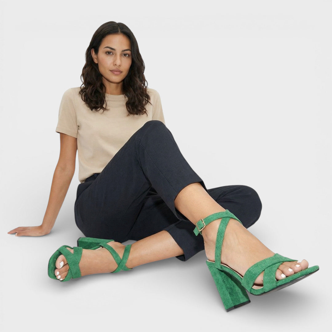 Sasha | Sandales à Talon Carré Brides Croisées