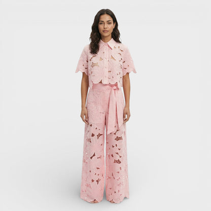 Bastienne | Ensemble Pantalon Large et Haut Court Floral