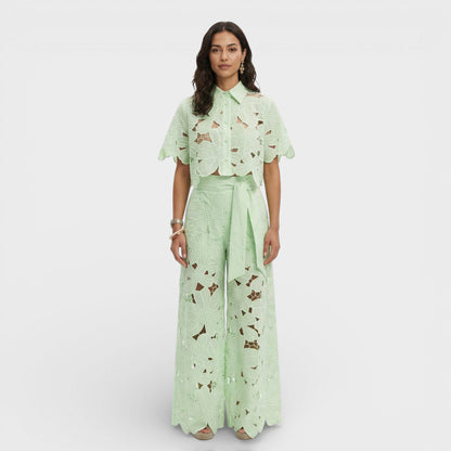 Bastienne | Ensemble Pantalon Large et Haut Court Floral