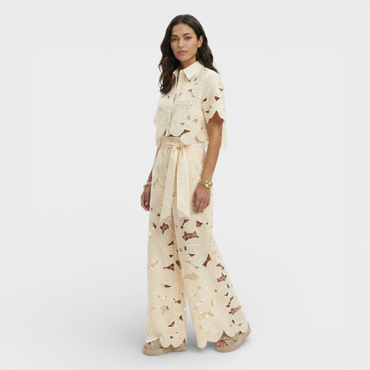Bastienne | Ensemble Pantalon Large et Haut Court Floral