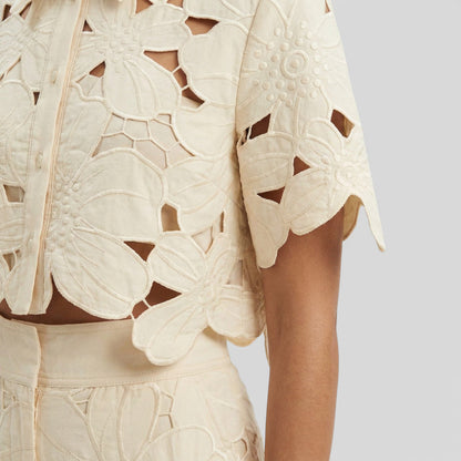 Bastienne | Ensemble Pantalon Large et Haut Court Floral