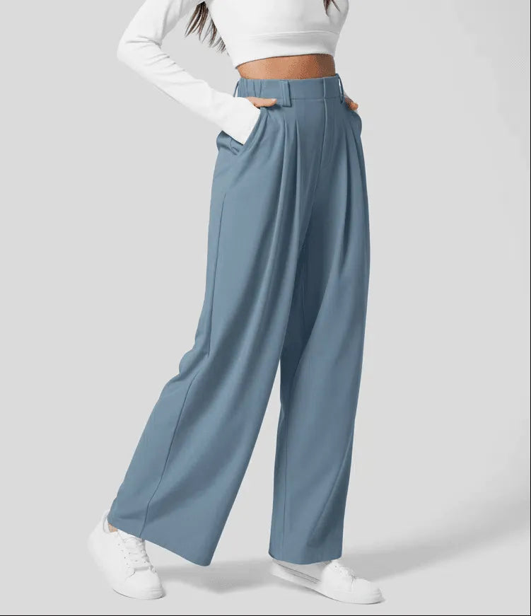 Pantalon large vue de dos, tombé de la jambe