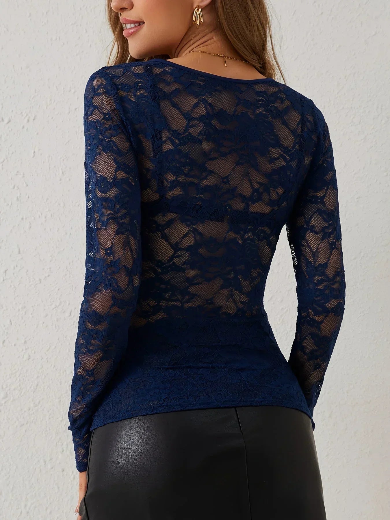 Églantine | Top Dentelle Manches Longues