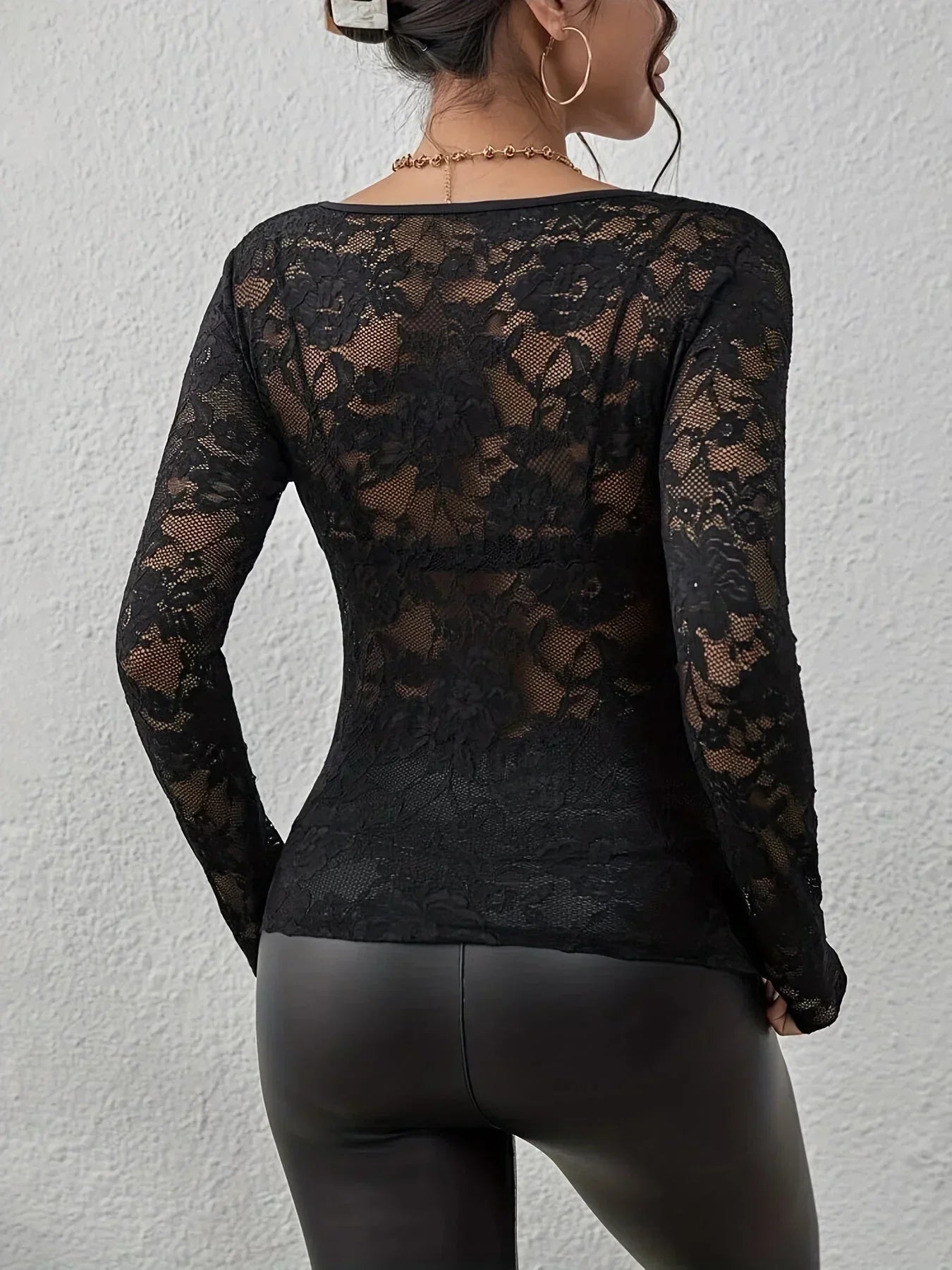 Églantine | Top Dentelle Manches Longues