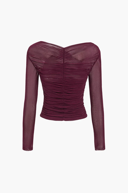 Violette | Top Court Froncé en Maille
