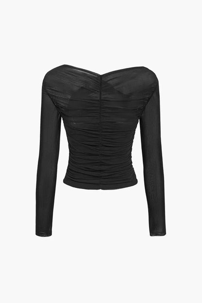 Violette | Top Court Froncé en Maille