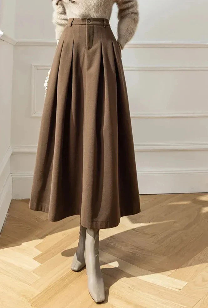Héloïse | Jupe Longue Plissée Taille Haute