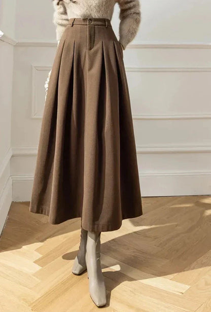 Héloïse | Jupe Longue Plissée Taille Haute