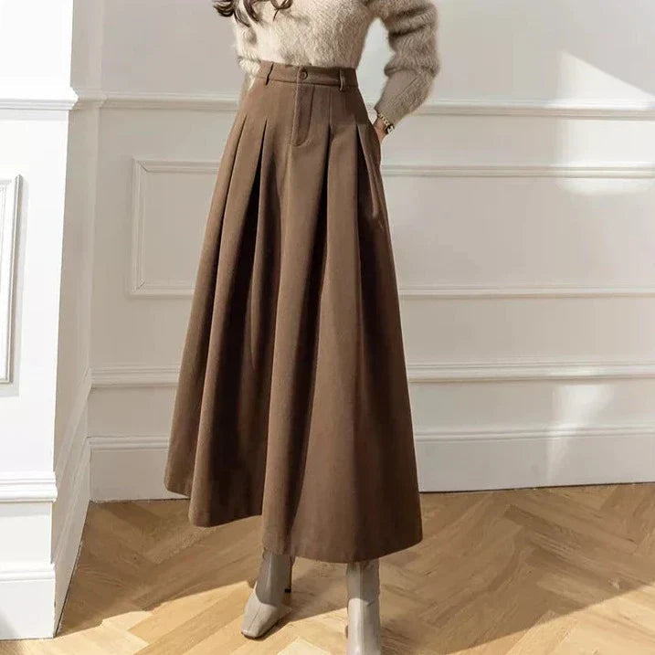 Héloïse | Jupe Longue Plissée Taille Haute