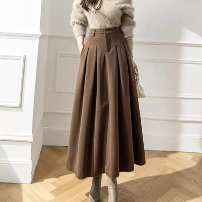 Héloïse | Jupe Longue Plissée Taille Haute
