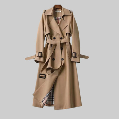 Trench femme ceinturé à doublure à carreaux