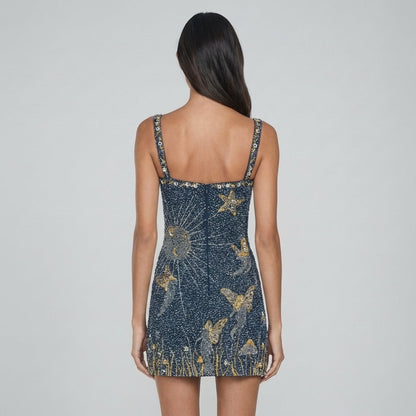 Estelle | Robe Courte Scintillante Étoilée