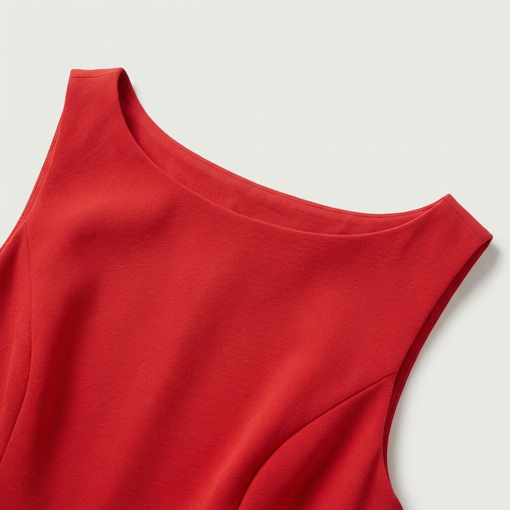 Margaux | Robe Courte Rouge Col Bateau