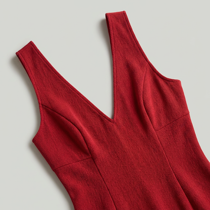 Valérie | Robe Courte Col V Élégante