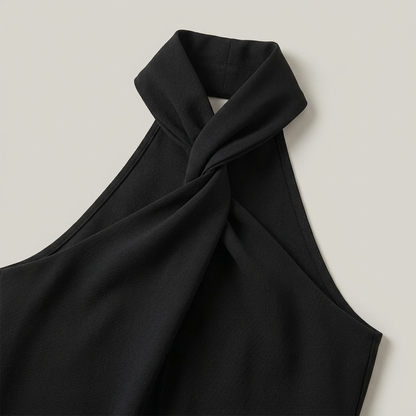 Capucine | Top Halter Croisé Sans Manches pour Été