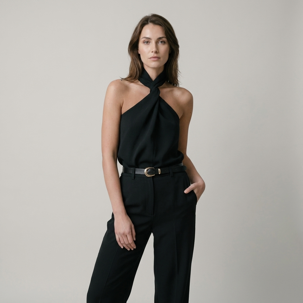 Capucine | Top Halter Croisé Sans Manches pour Été