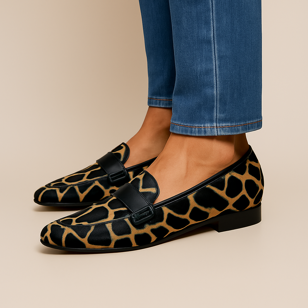Mocassins femme imprimés à enfiler à semelle souple