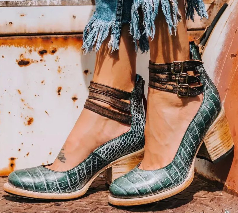 Marguerite | Sandales à Talon Brides Réglables pour Été