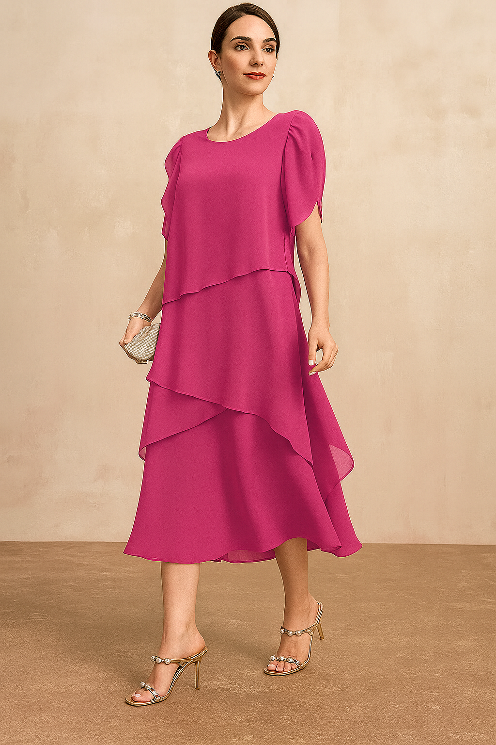 Nora | Robe Midi Asymétrique à Volants