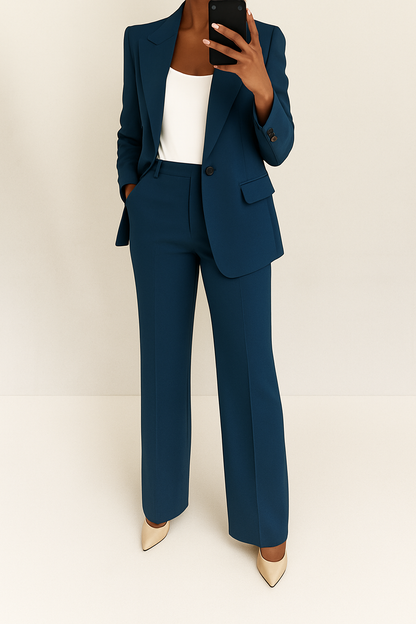 Pauline | Tailleur Pantalon Femme Deux Pièces pour Bureau Chic