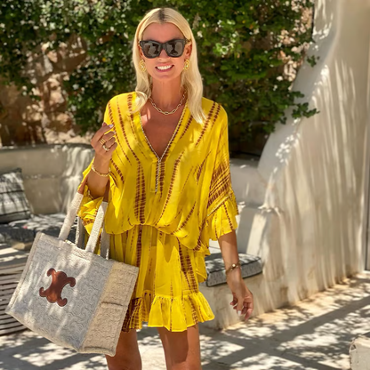 Marlowe | Robe Courte Col V Taille Haute