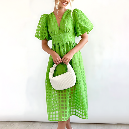 Domitille | Robe Midi Cérémonie Col V