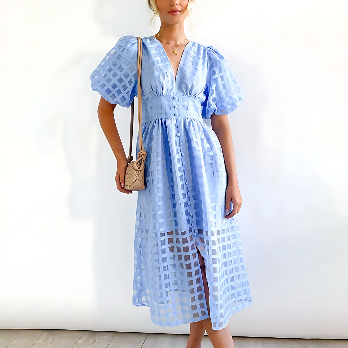 Domitille | Robe Midi Cérémonie Col V