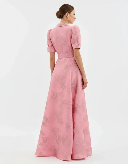 Armelline | Robe Midi Rétro Taille Haute Rose