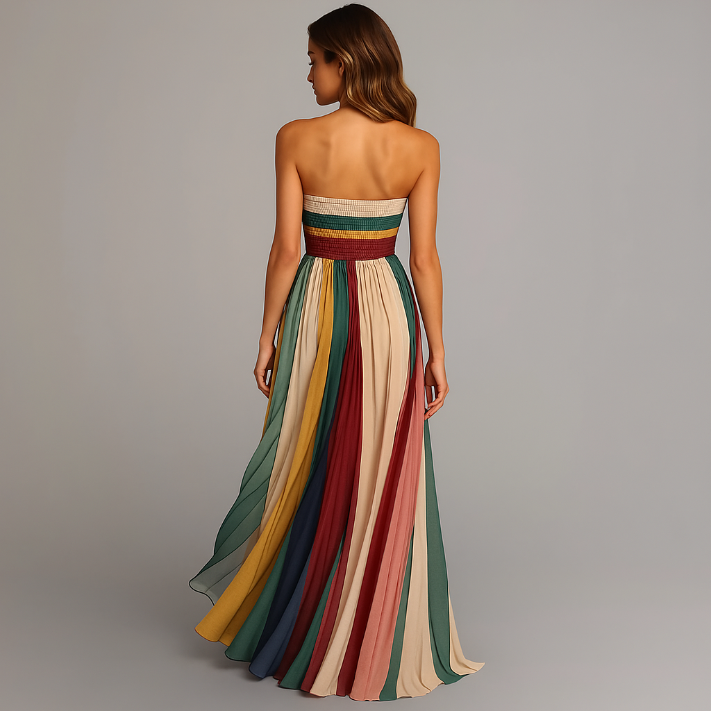 Apolline | Robe de Soirée Longue Bustier Plissée pour Fêtes