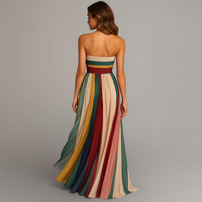 Apolline | Robe de Soirée Longue Bustier Plissée pour Fêtes