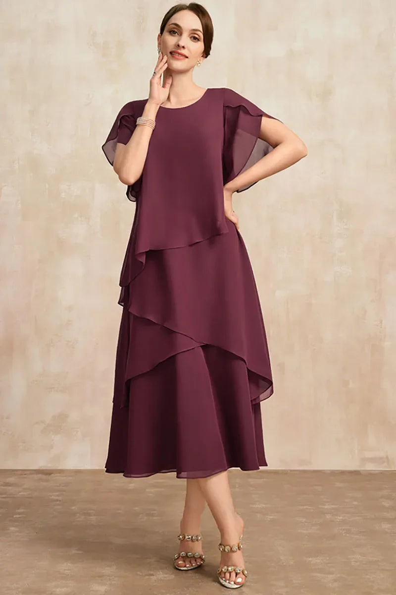 Nora | Robe Midi Asymétrique à Volants