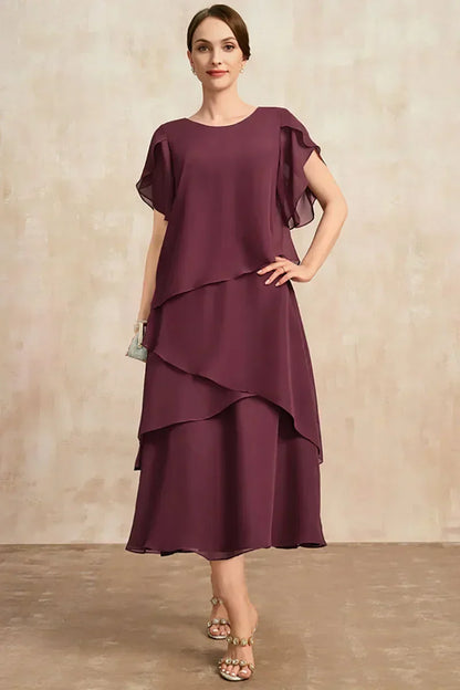 Nora | Robe Midi Asymétrique à Volants