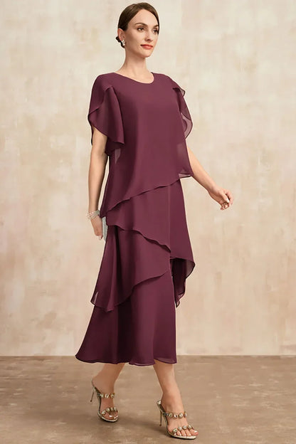 Nora | Robe Midi Asymétrique à Volants