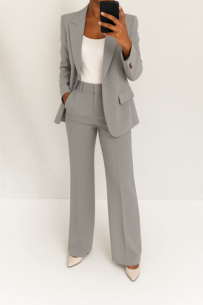 Pauline | Tailleur Pantalon Femme Deux Pièces pour Bureau Chic