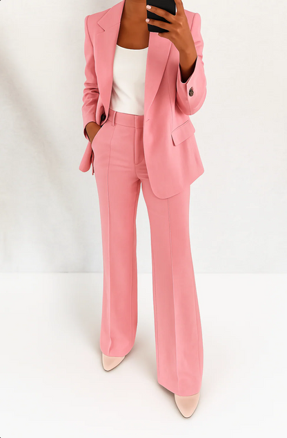 Pauline | Tailleur Pantalon Femme Deux Pièces pour Bureau Chic