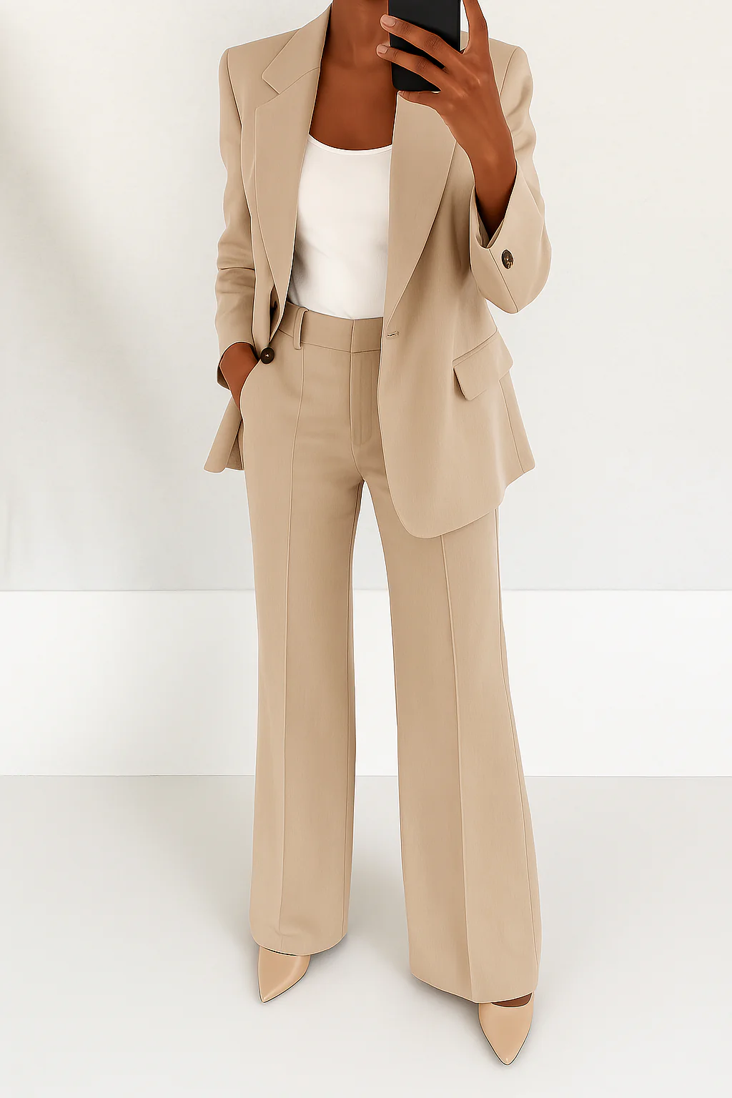 Pauline | Tailleur Pantalon Femme Deux Pièces pour Bureau Chic