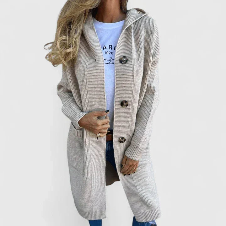 Gilet femme à capuche attenante et poches profondes