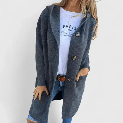 Gilet femme à capuche attenante et poches profondes