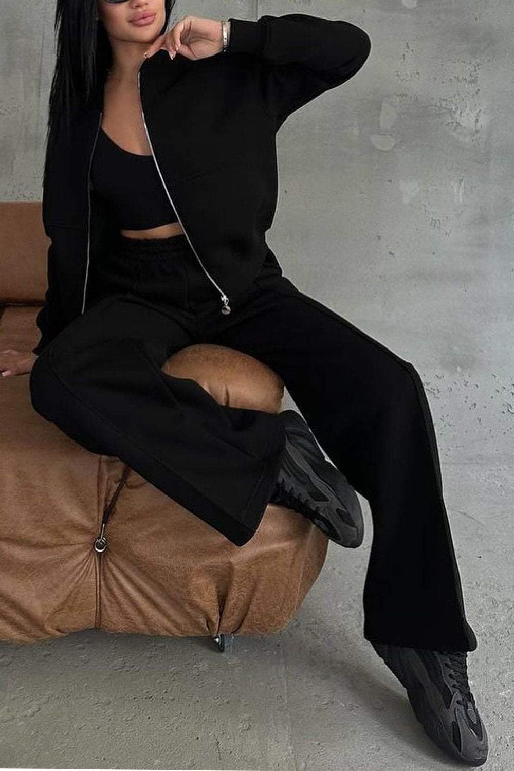 Isabeau | Ensemble Zippé Pantalon Large