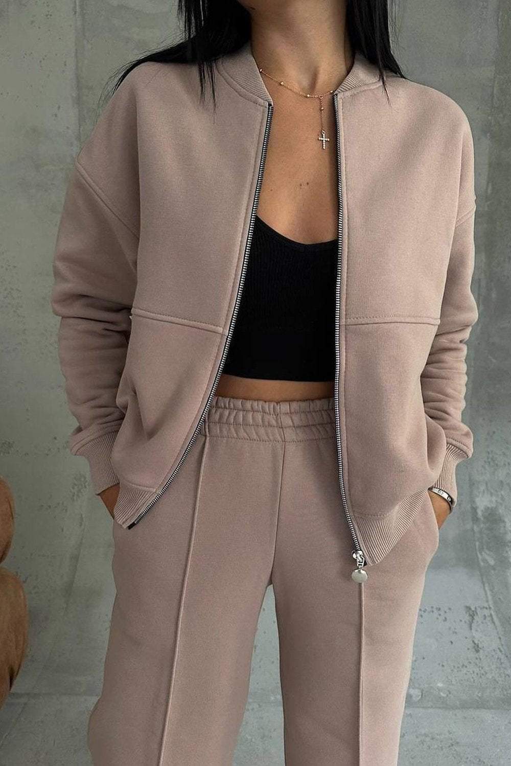 Isabeau | Ensemble Zippé Pantalon Large