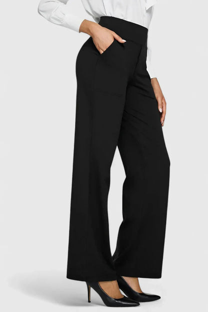 Amélie | Pantalon Droit Taille Élastique pour Quotidien