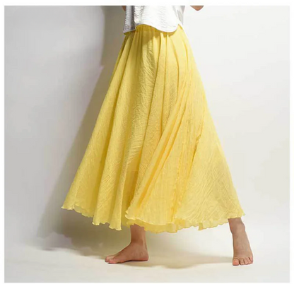 Lunara | Jupe A-Line Fluide Effet Lin