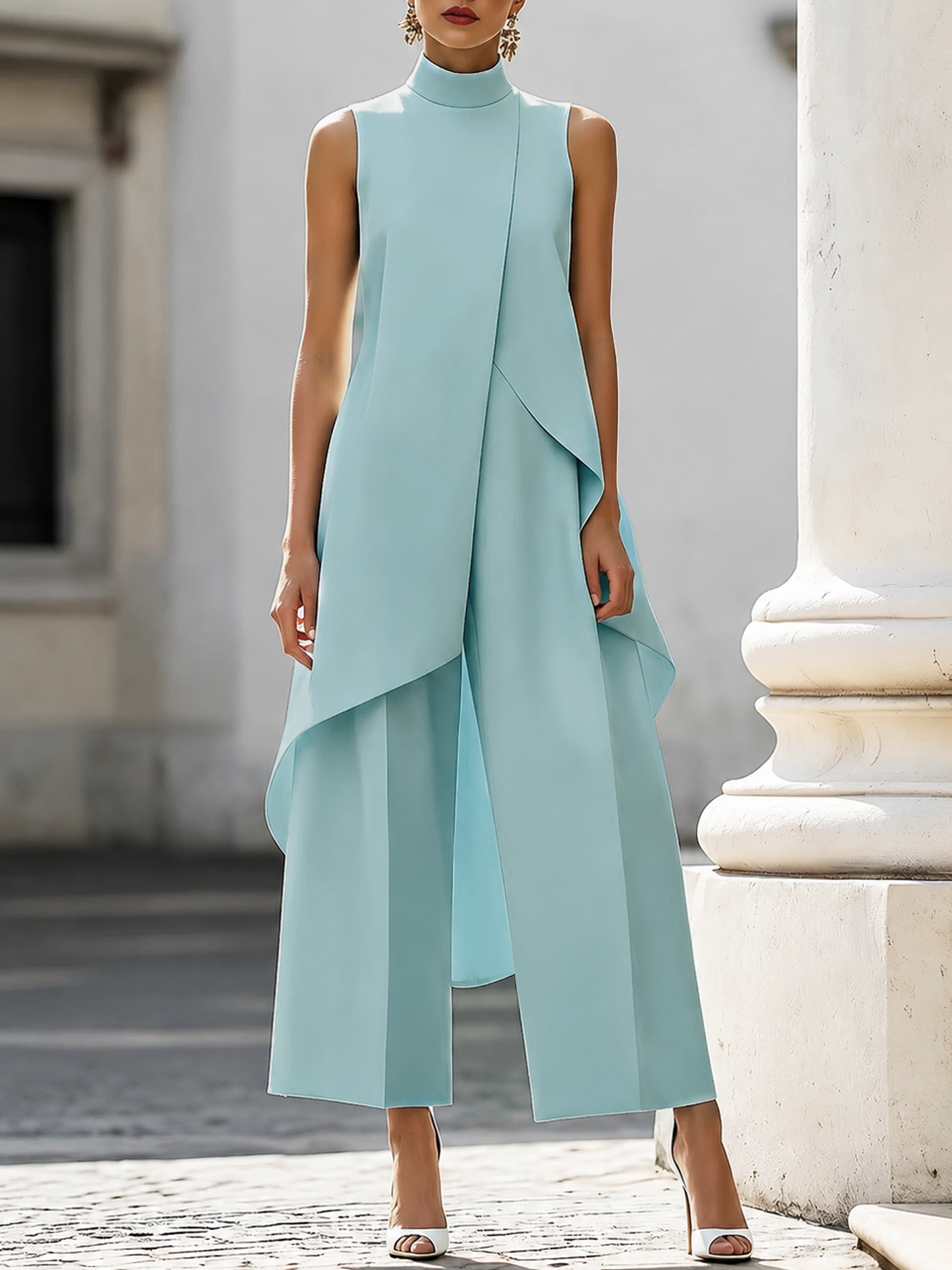 Odile | Ensemble Top Asymétrique Pantalon Large