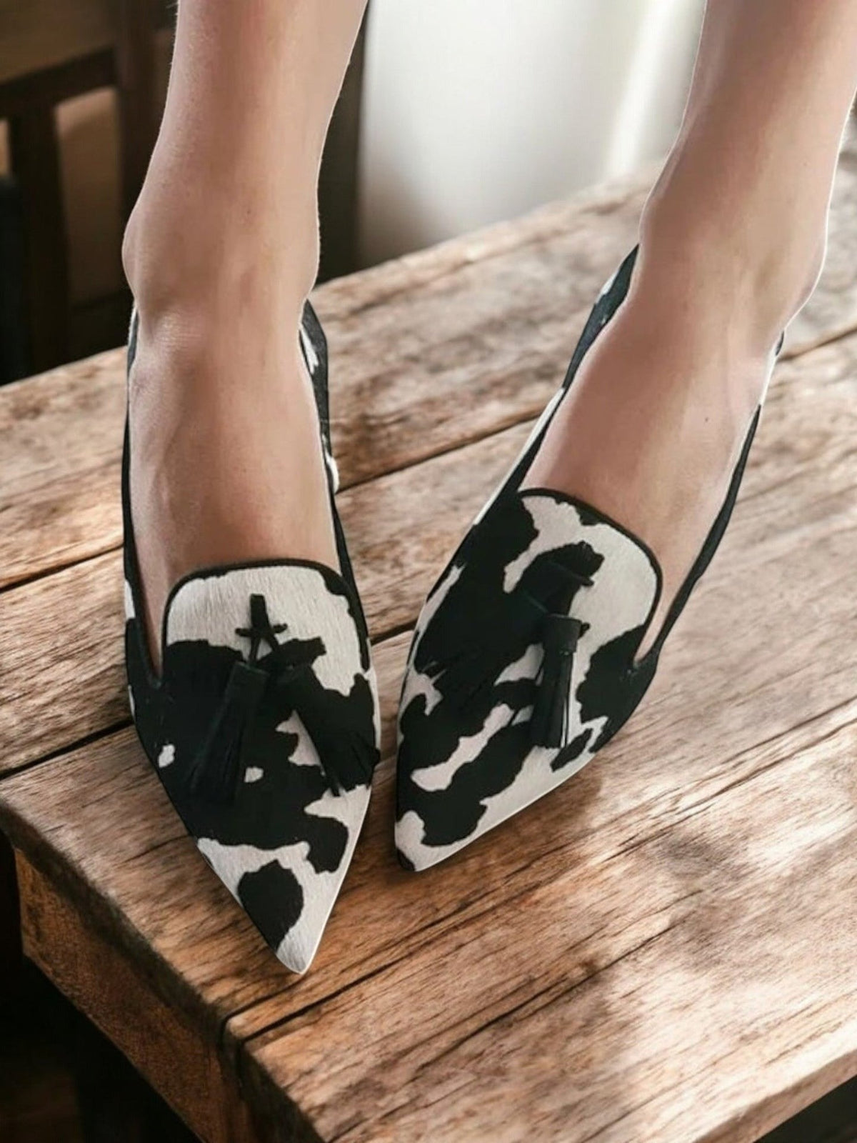 Mocassins femme imprimé animalier à enfiler