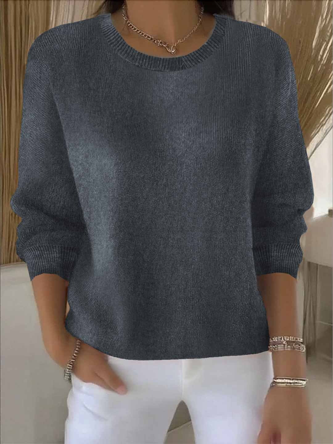 Pull col rond femme, coupe décontractée