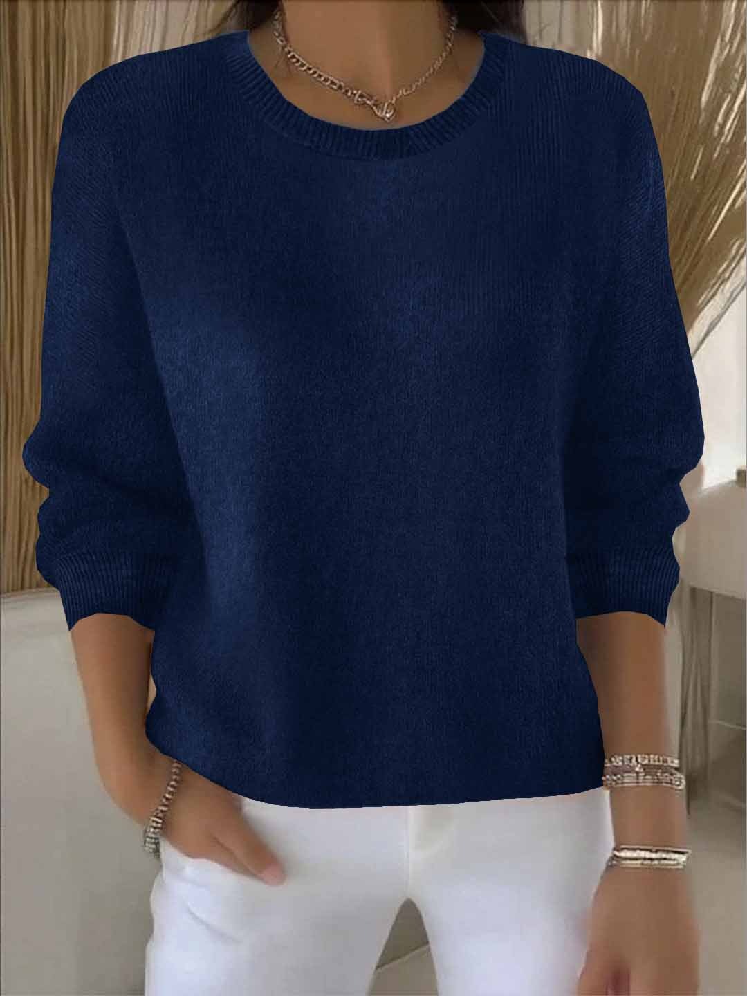 Pull en maille souple à manches longues droites